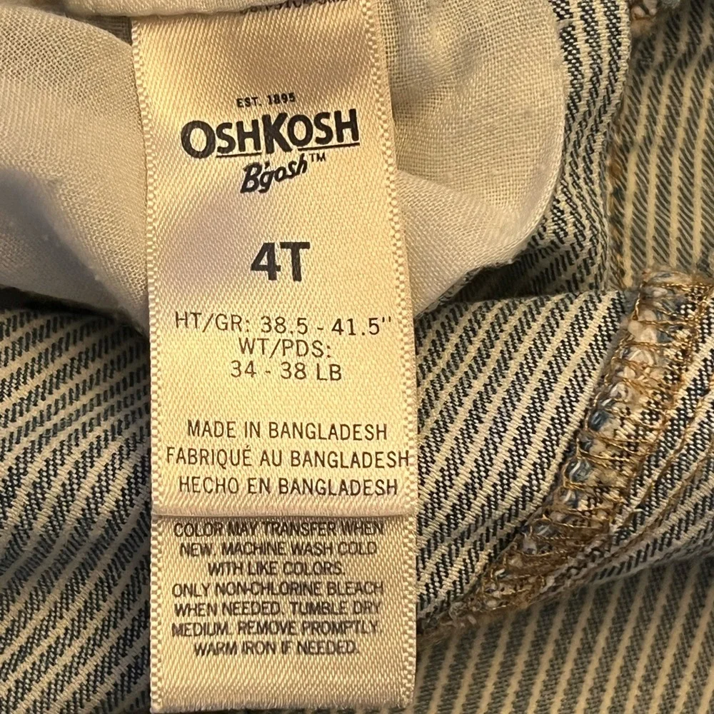 Classic OshKosh‎ pinstripe overall dress. Size 4T